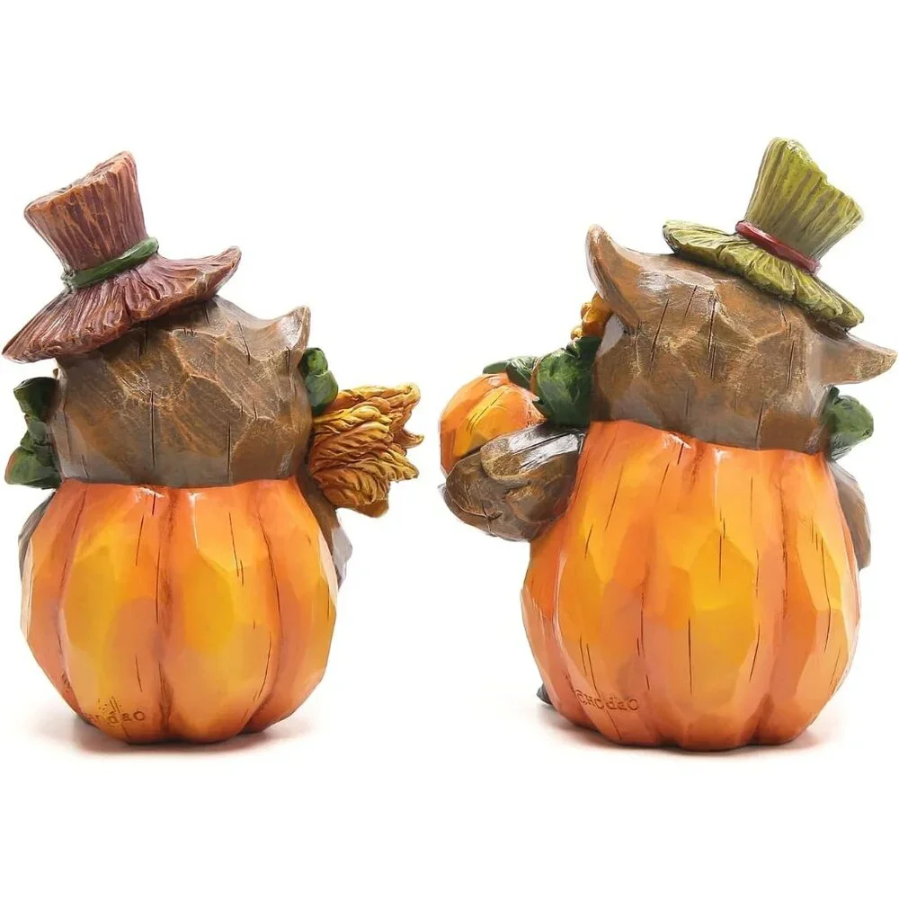 Resin Fall Centerpiece Hodao Owl Sculpture Unique Patented Design 5.5 inch